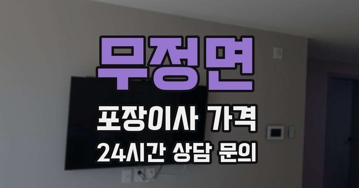 무정면 포장이사 가격