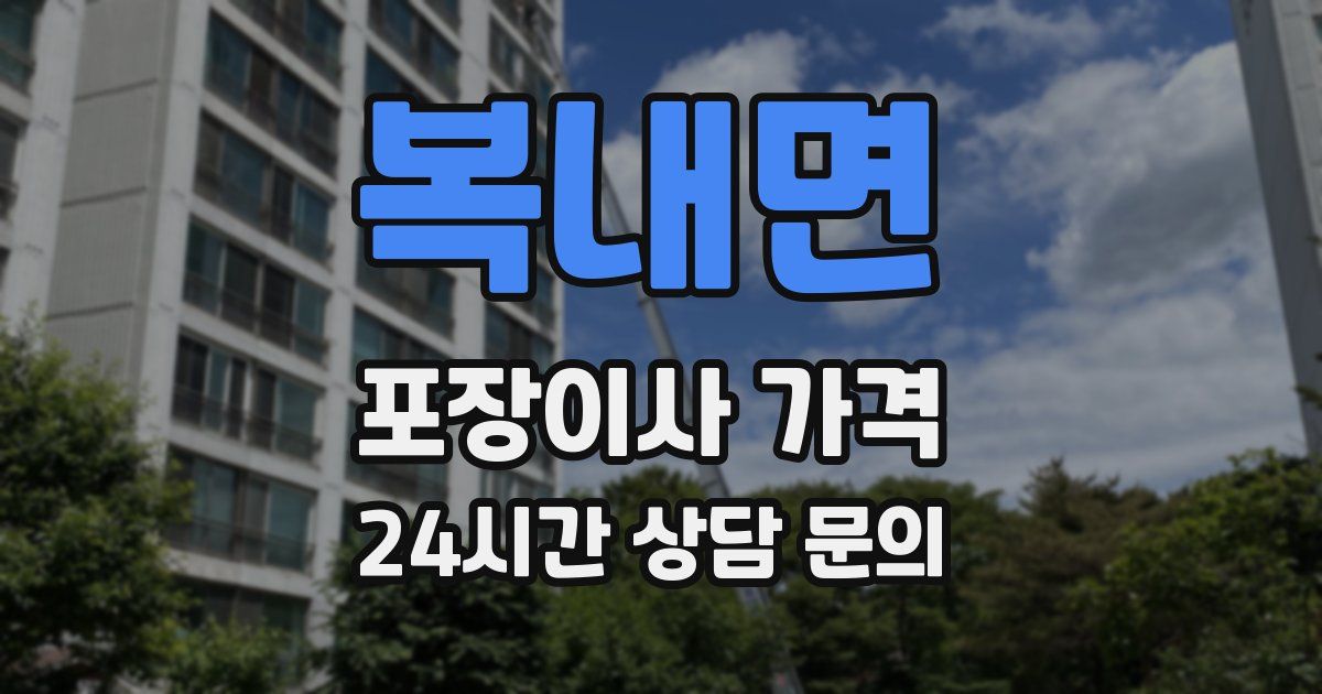 복내면 포장이사 가격
