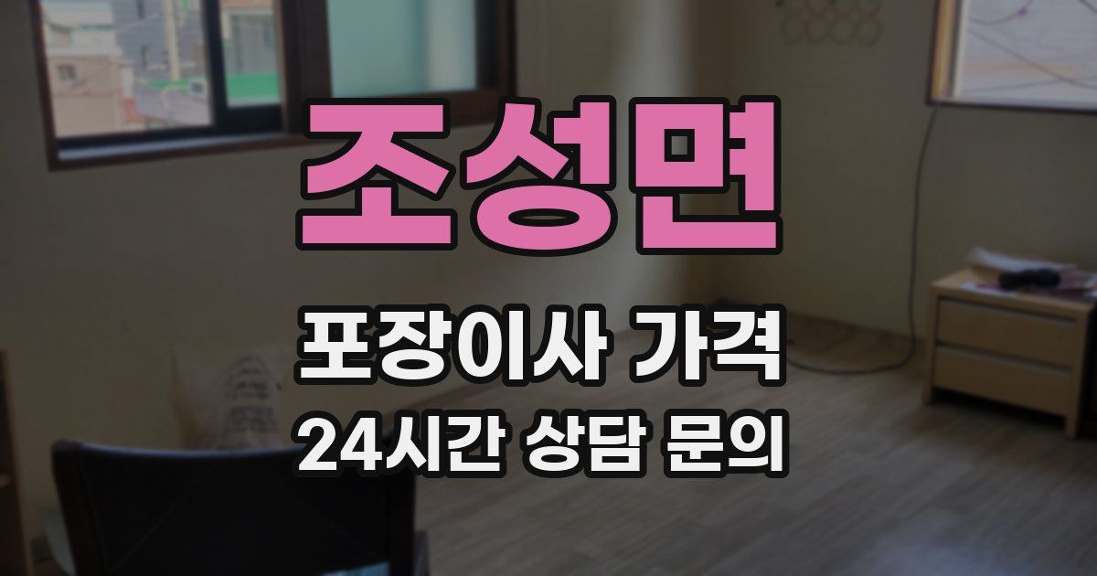 조성면 포장이사 가격