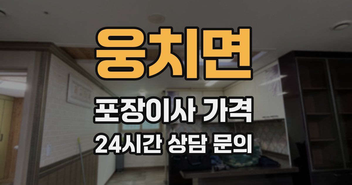 웅치면 포장이사 가격