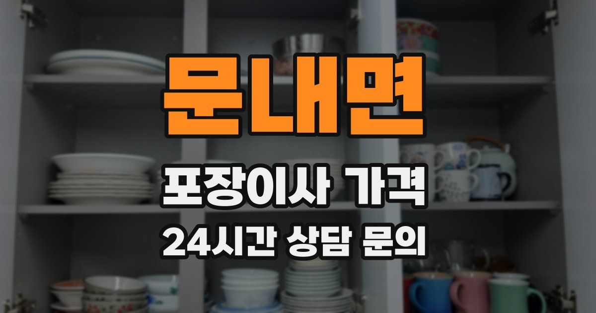 문내면 포장이사 가격