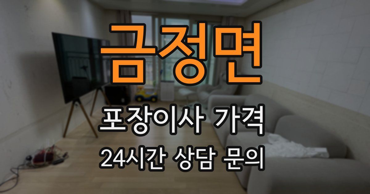 금정면 포장이사 가격