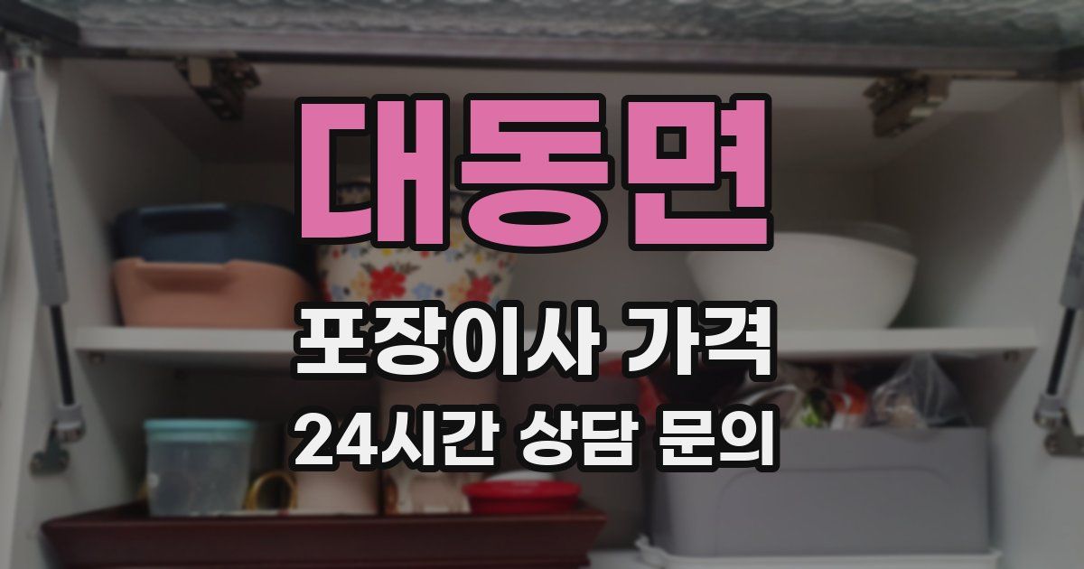 대동면 포장이사 가격