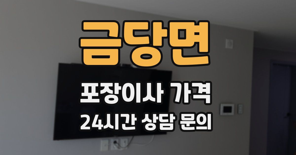 금당면 포장이사 가격