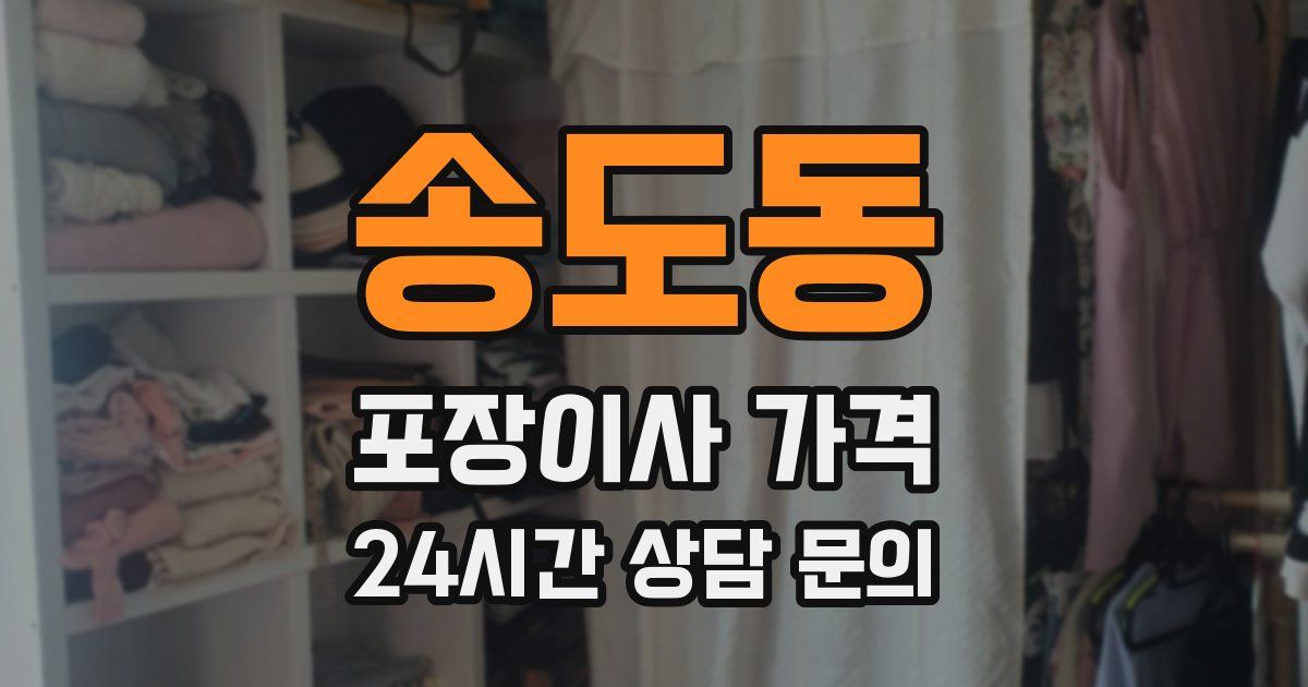 송도동 포장이사 가격