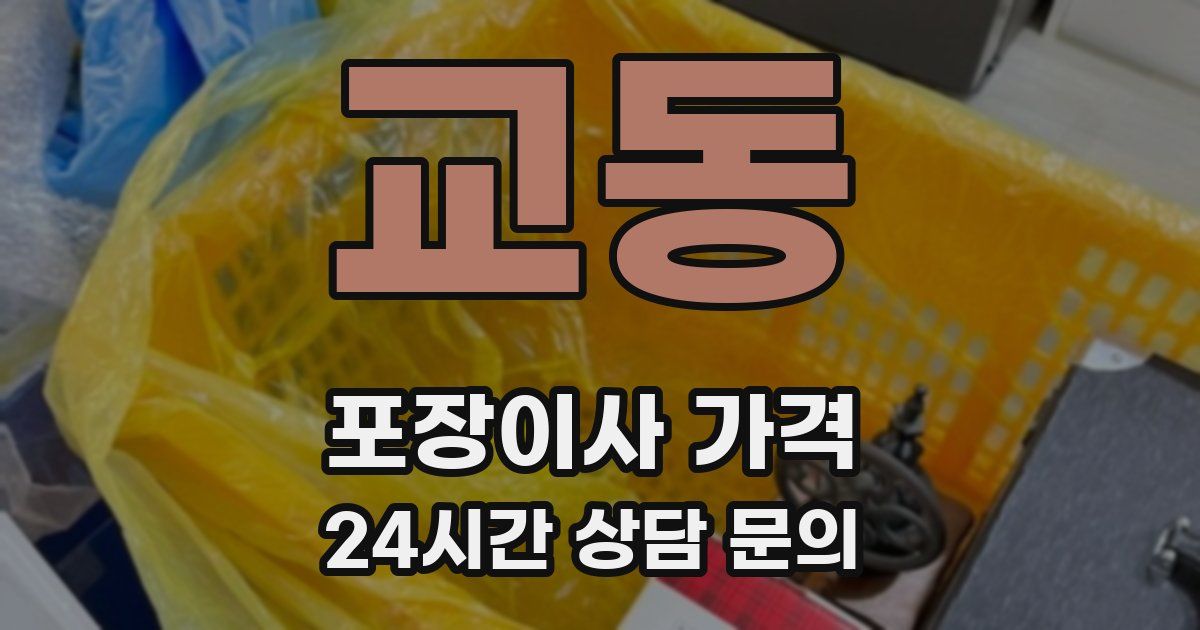 교동 포장이사 가격