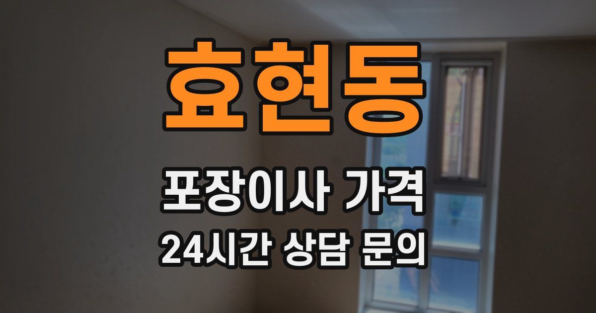 효현동 포장이사 가격