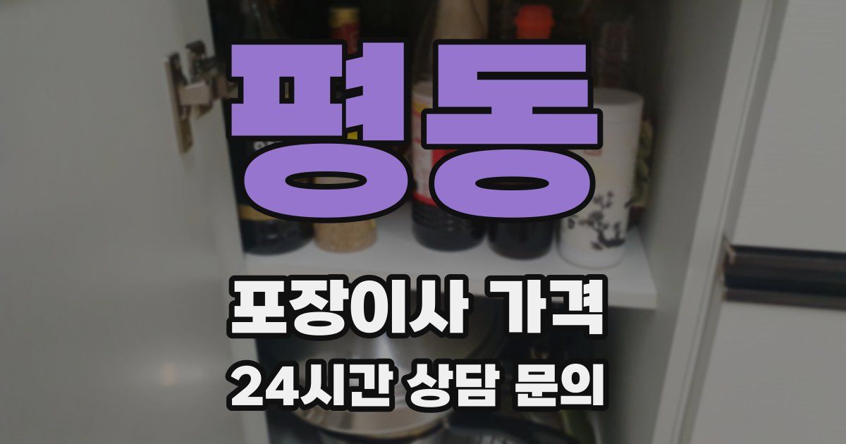 평동 포장이사 가격