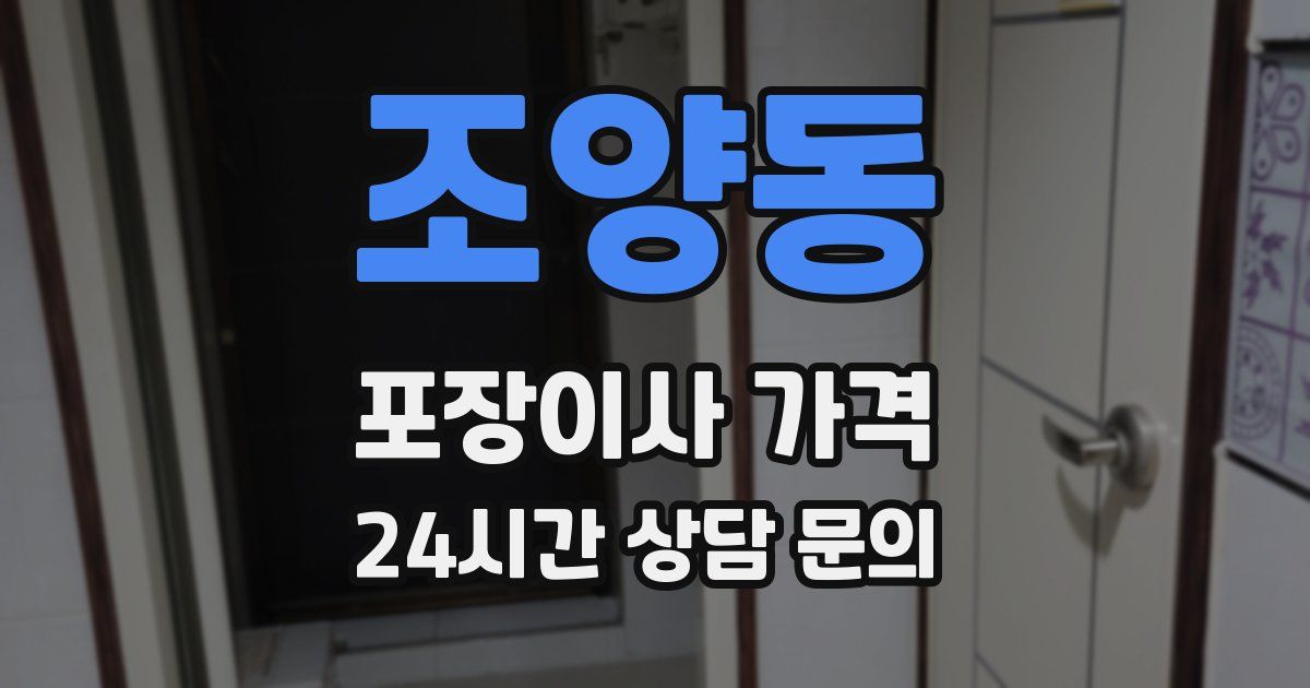 조양동 포장이사 가격