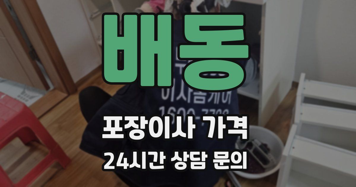 배동 포장이사 가격