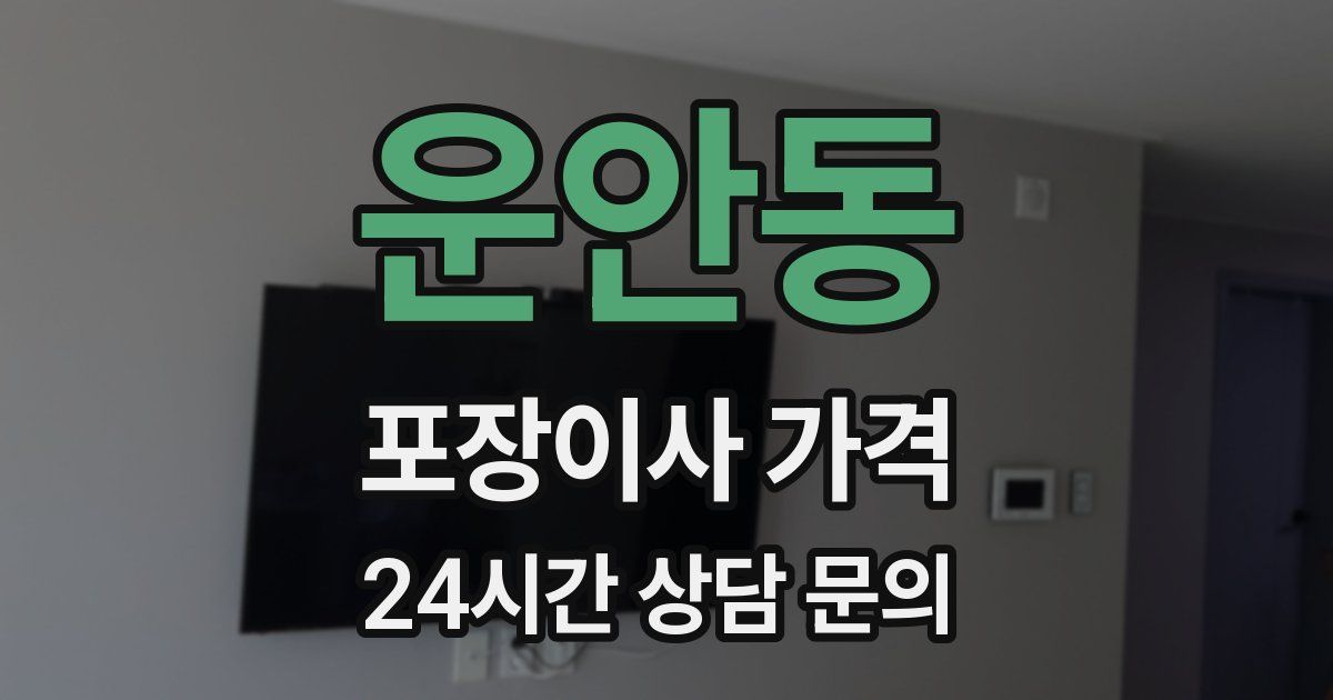 운안동 포장이사 가격