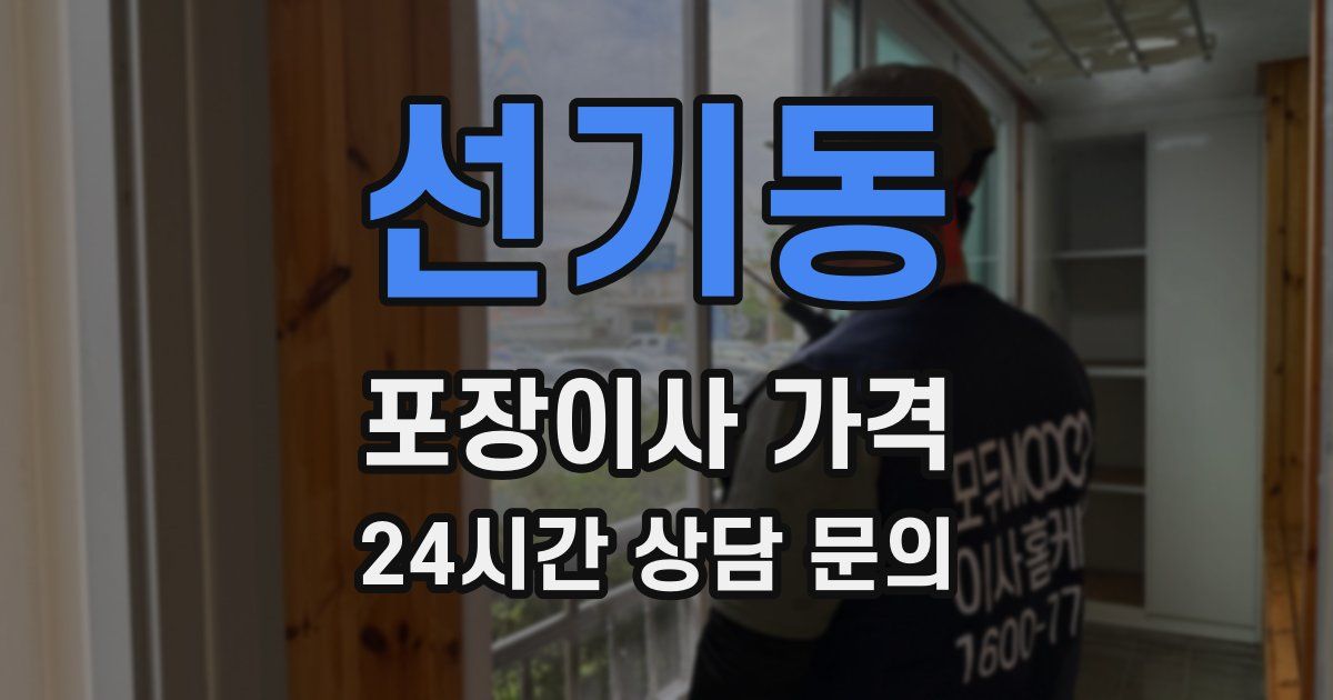 선기동 포장이사 가격