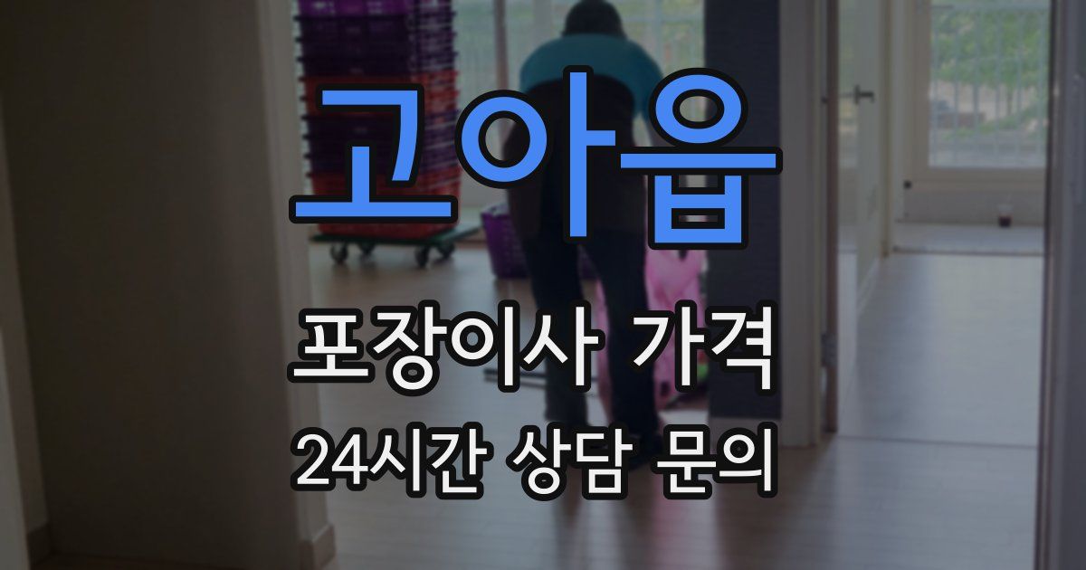 고아읍 포장이사 가격