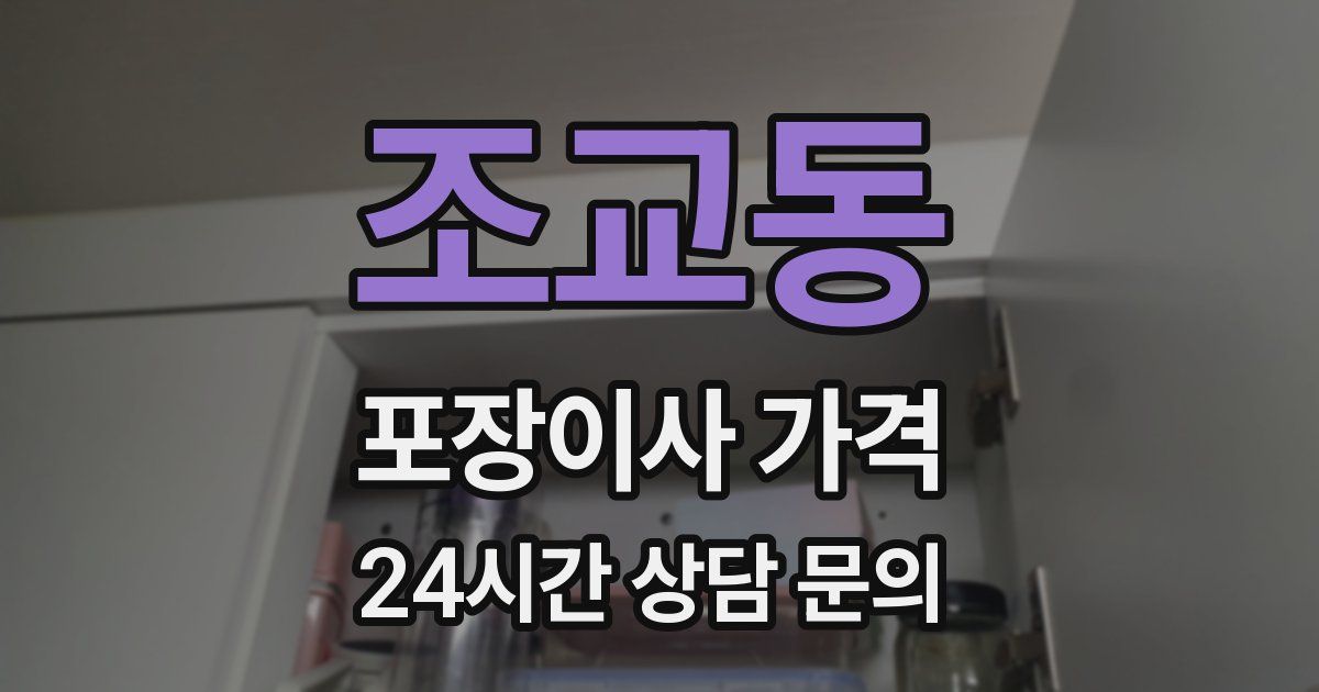 조교동 포장이사 가격