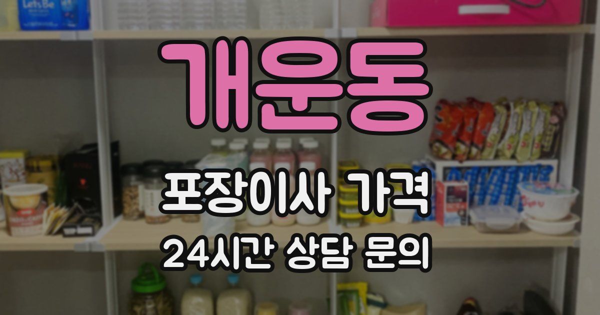 개운동 포장이사 가격