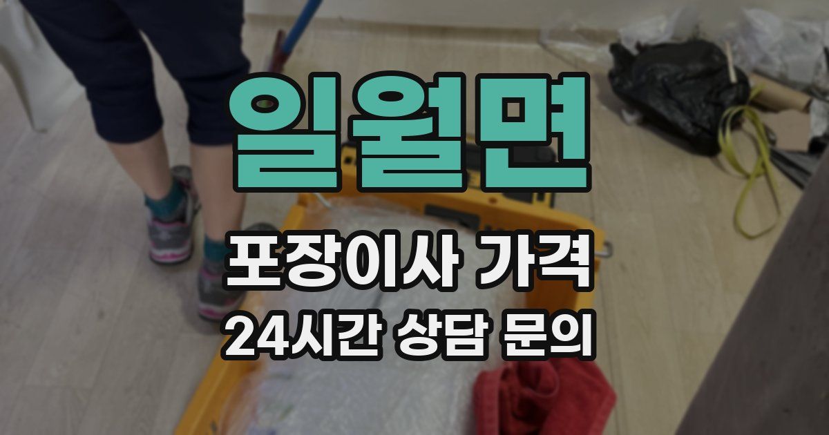 일월면 포장이사 가격