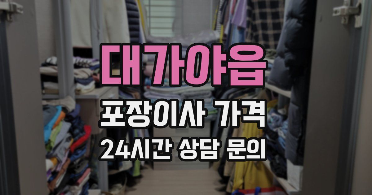 대가야읍 포장이사 가격