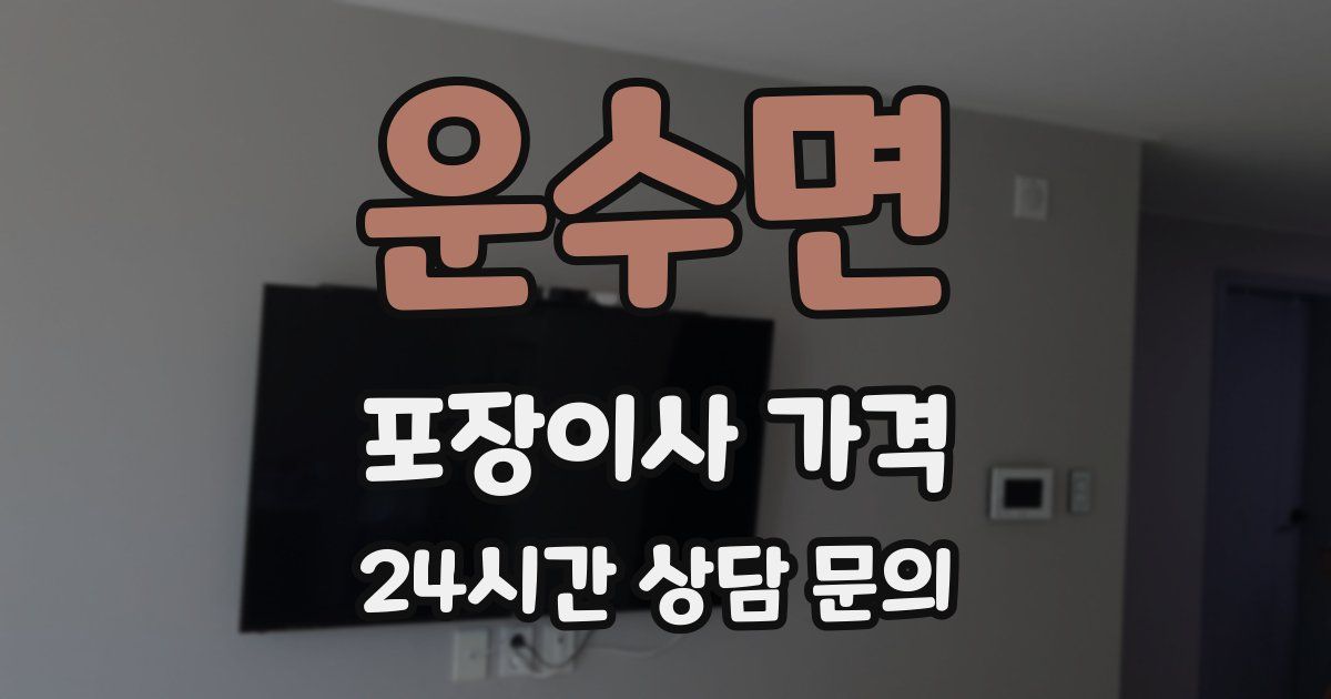 운수면 포장이사 가격