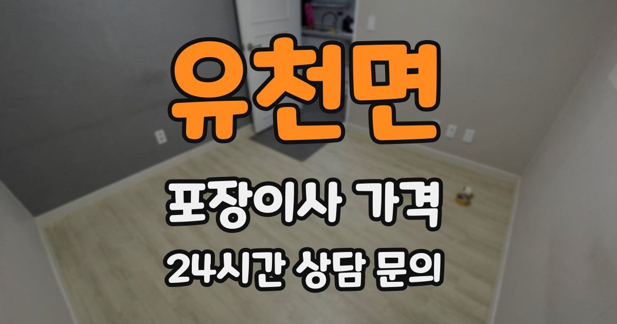 유천면 포장이사 가격