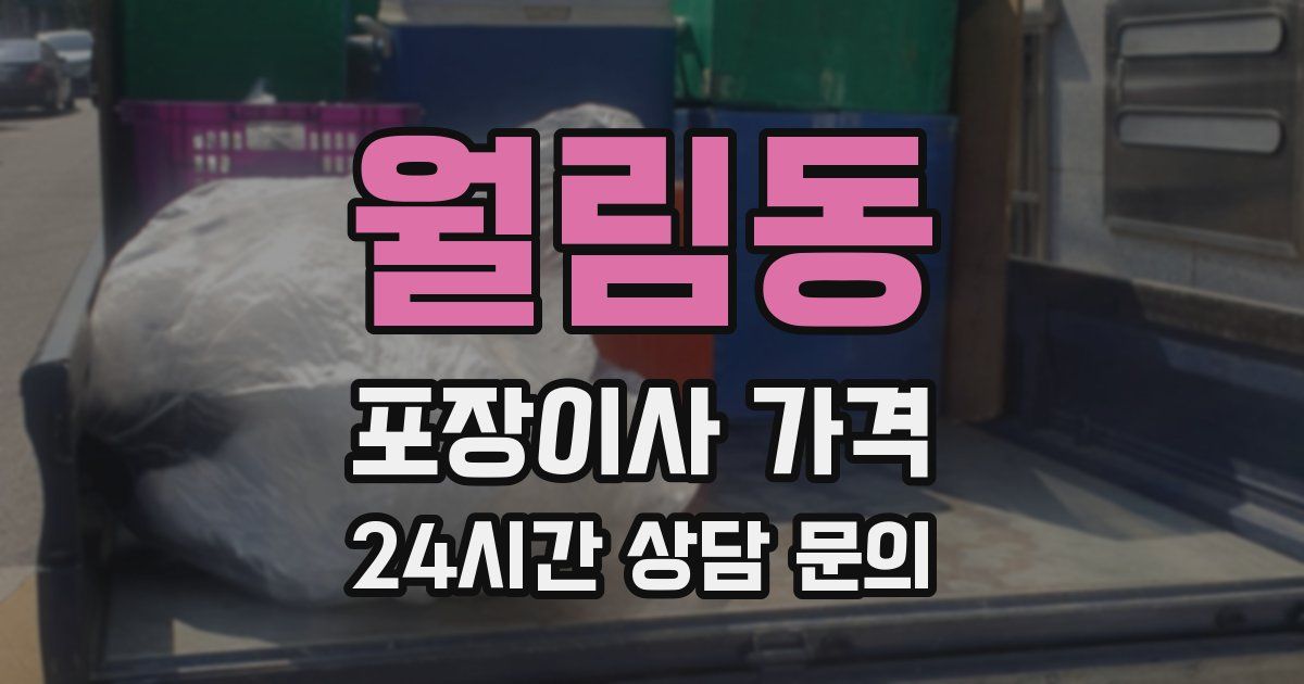 월림동 포장이사 가격