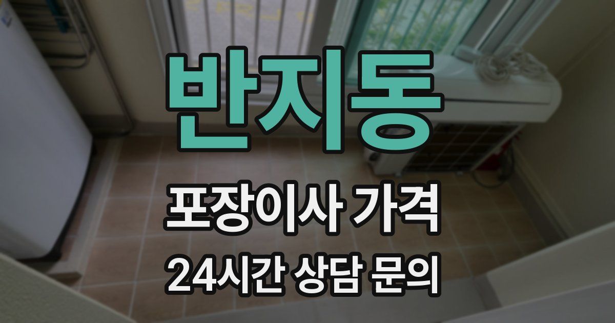 반지동 포장이사 가격