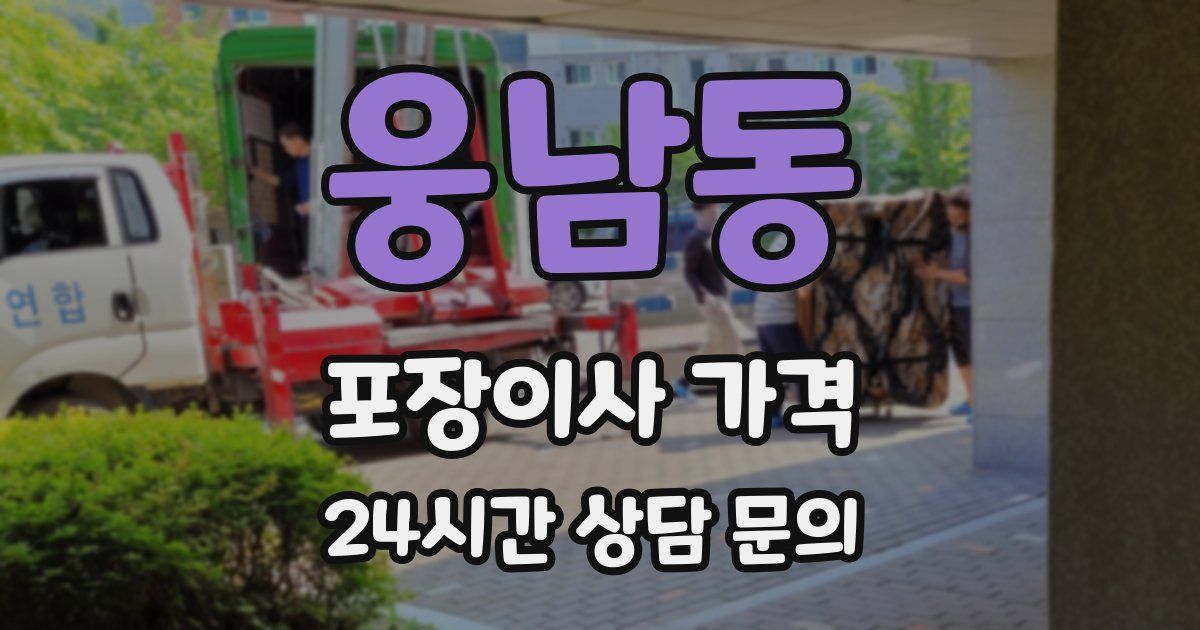 웅남동 포장이사 가격