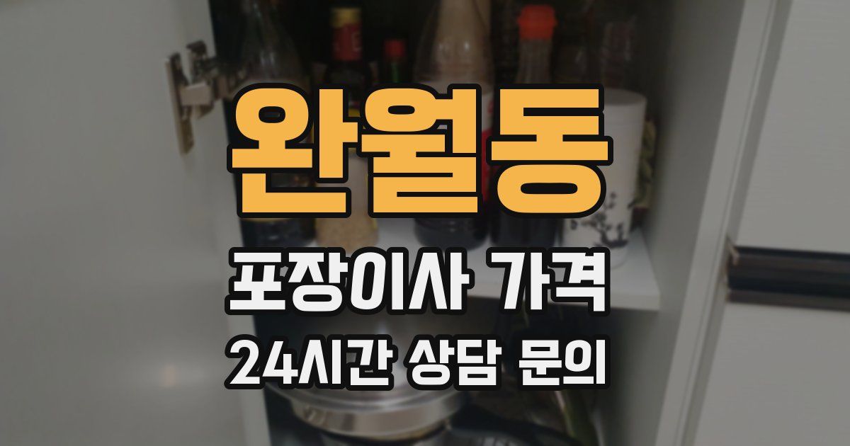 완월동 포장이사 가격