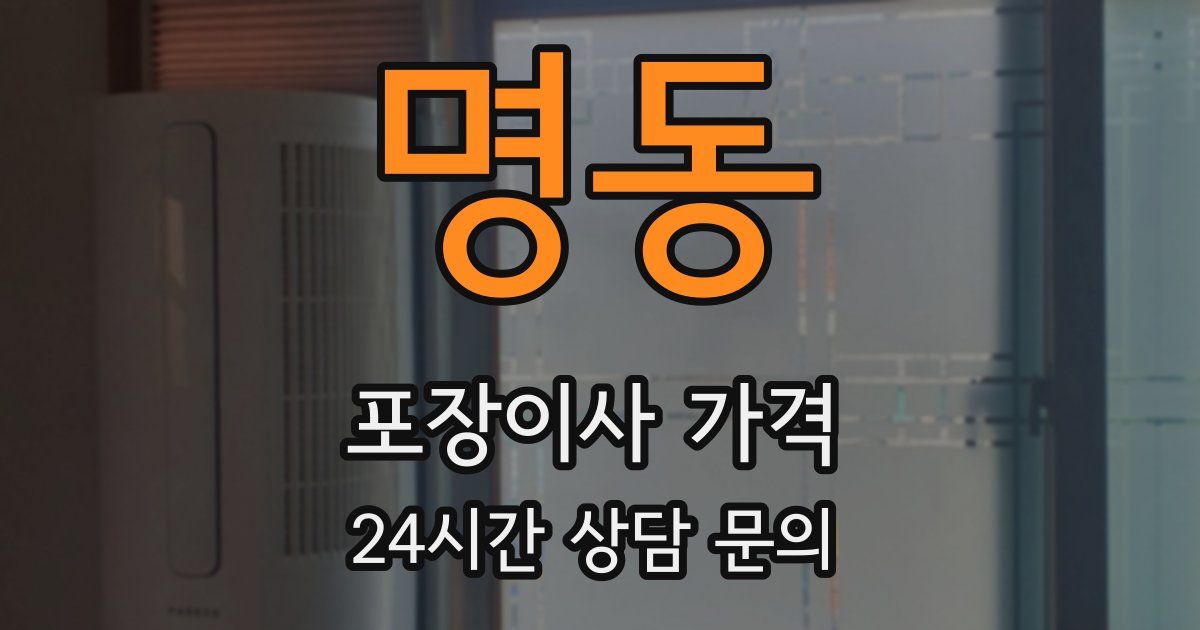 명동 포장이사 가격