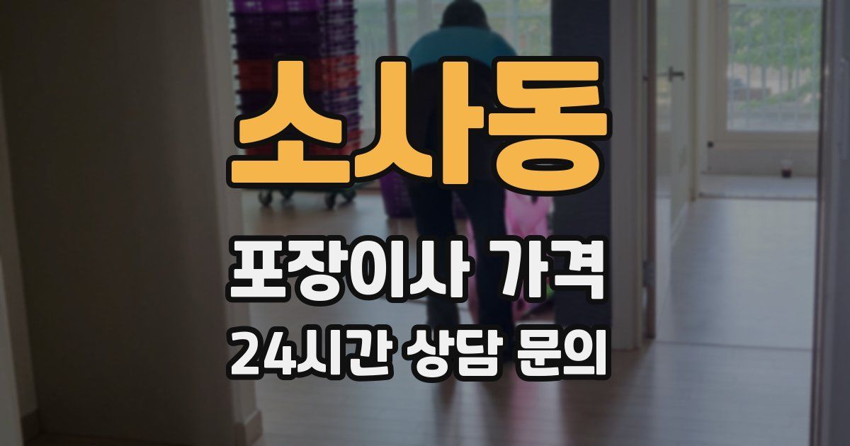 소사동 포장이사 가격
