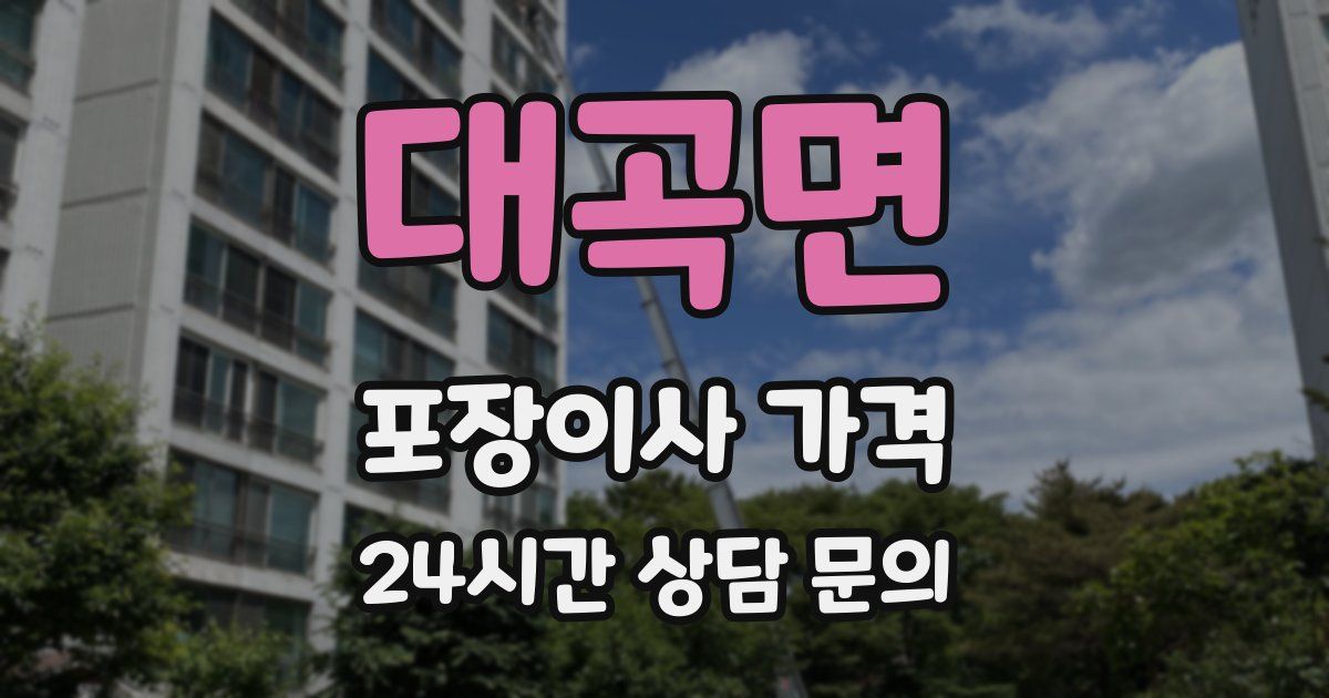 대곡면 포장이사 가격