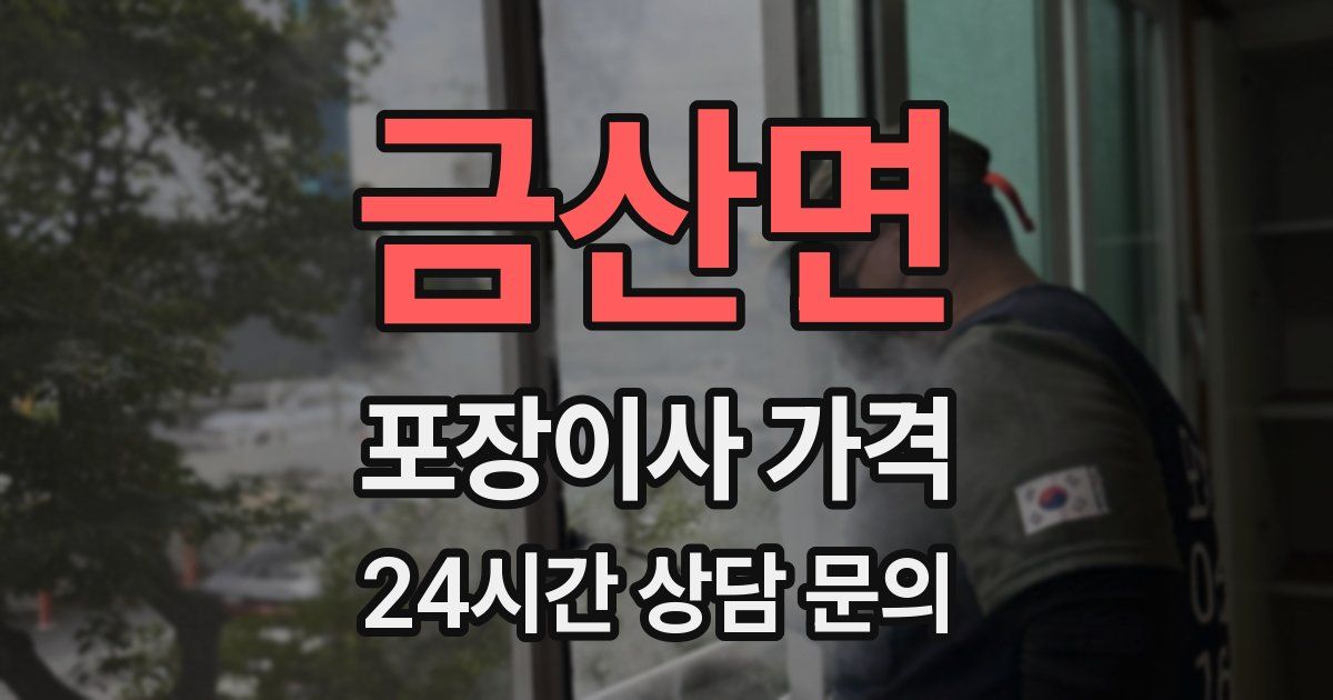 금산면 포장이사 가격