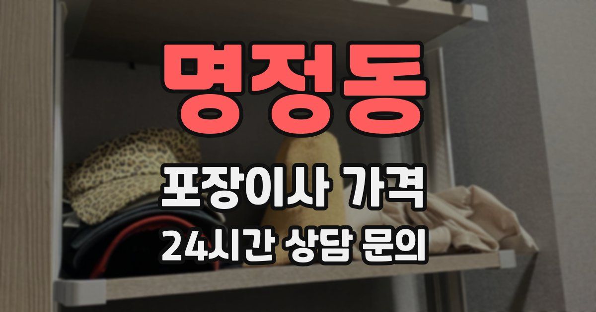 명정동 포장이사 가격