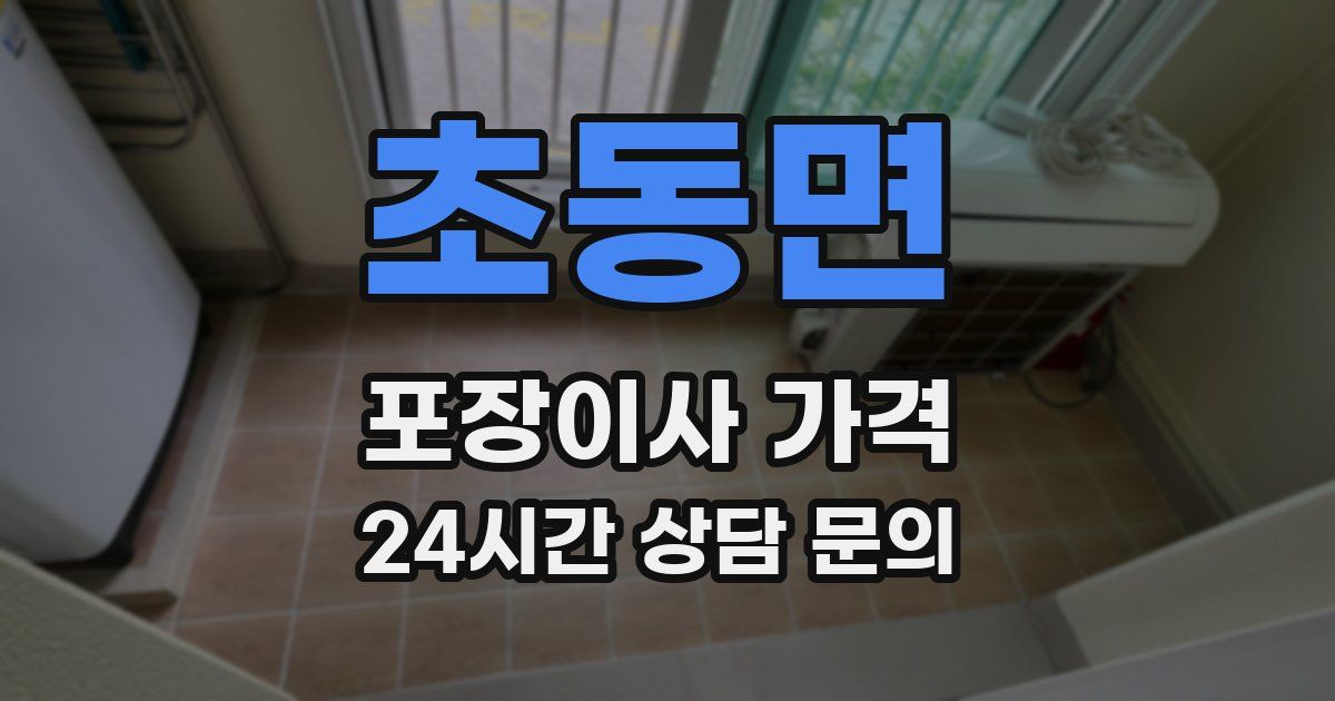 초동면 포장이사 가격