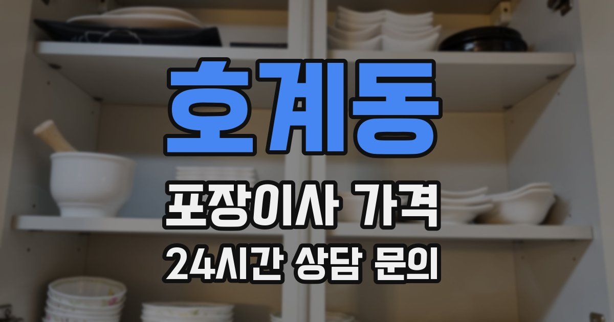 호계동 포장이사 가격