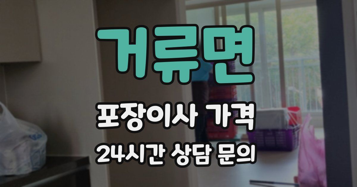 거류면 포장이사 가격