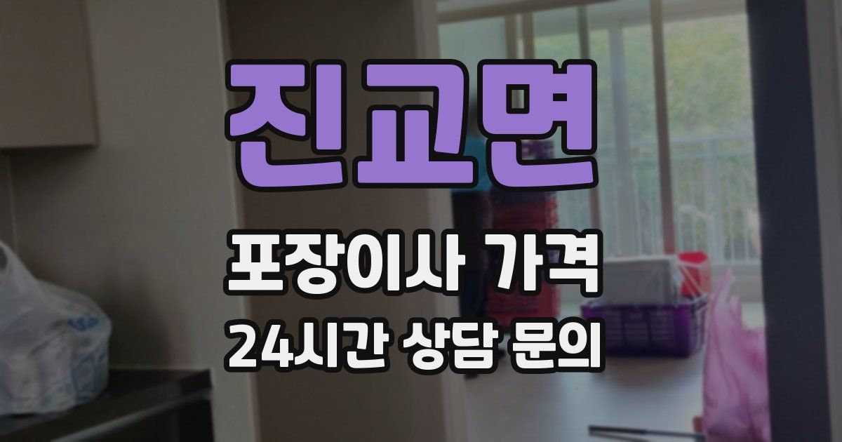 진교면 포장이사 가격