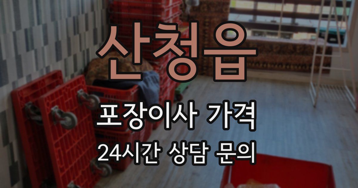 산청읍 포장이사 가격