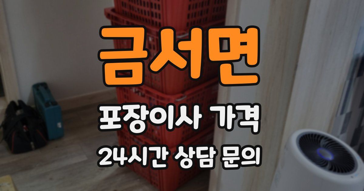 금서면 포장이사 가격