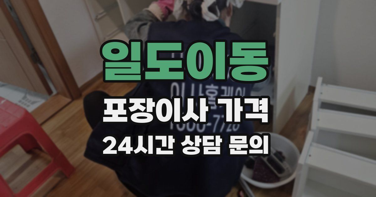 일도이동 포장이사 가격