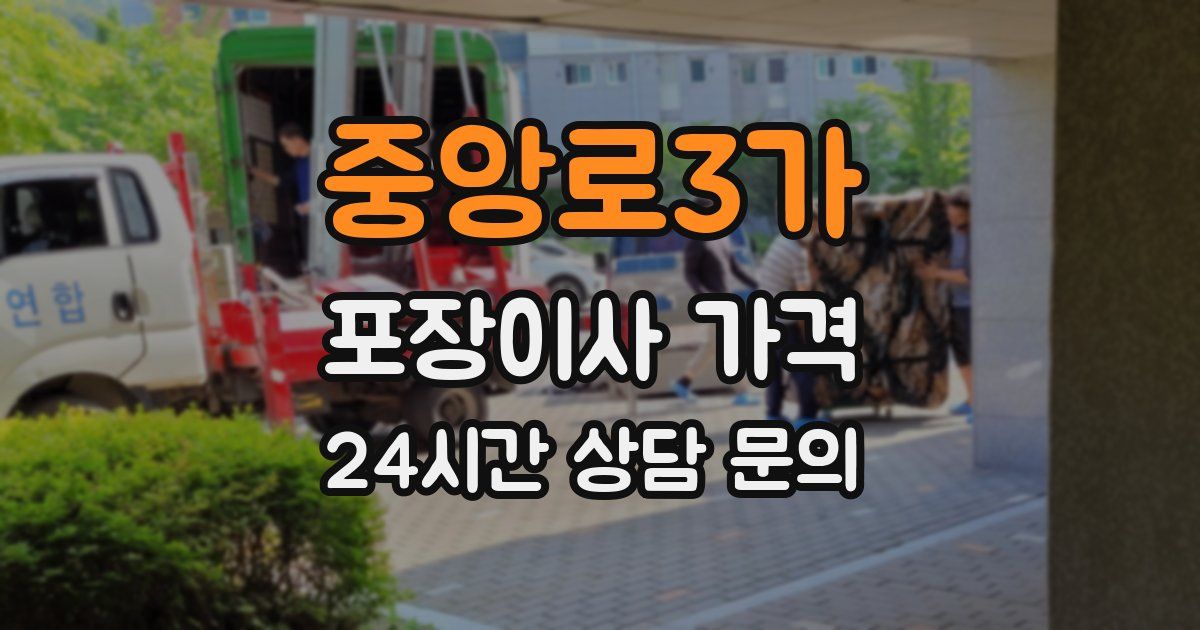 중앙로3가 포장이사 가격