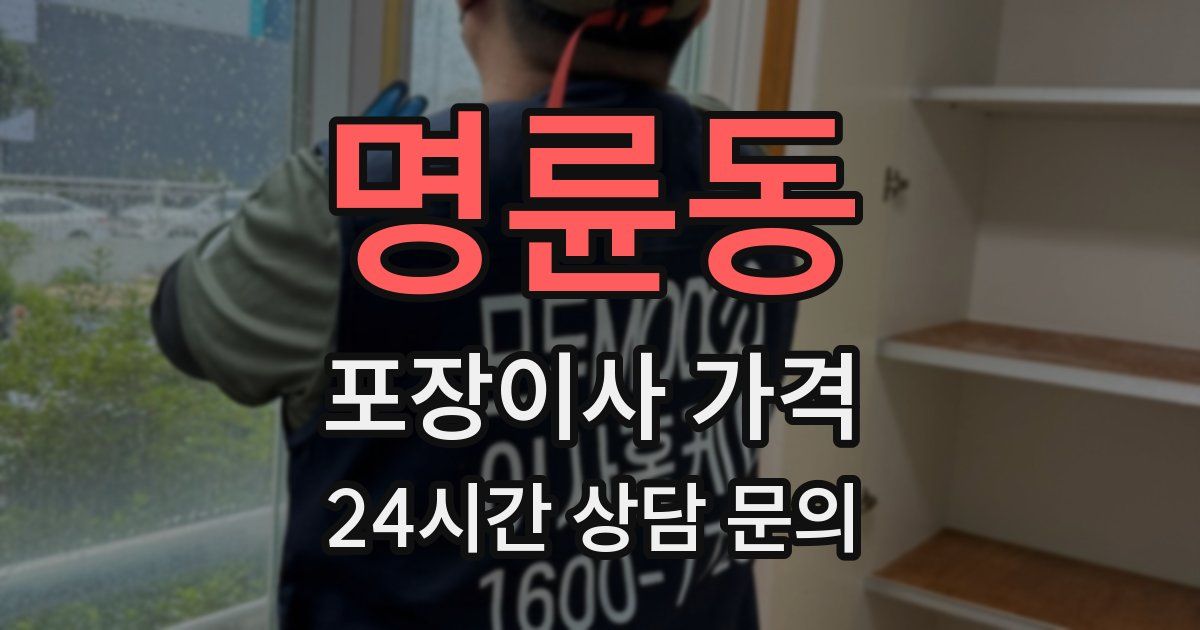 명륜동 포장이사 가격