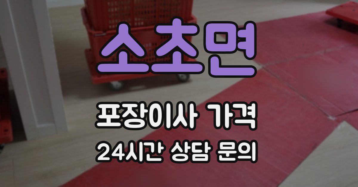 소초면 포장이사 가격