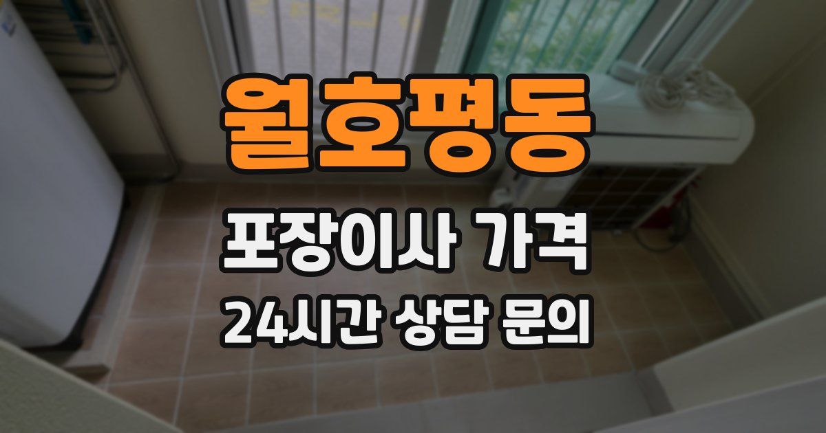 월호평동 포장이사 가격