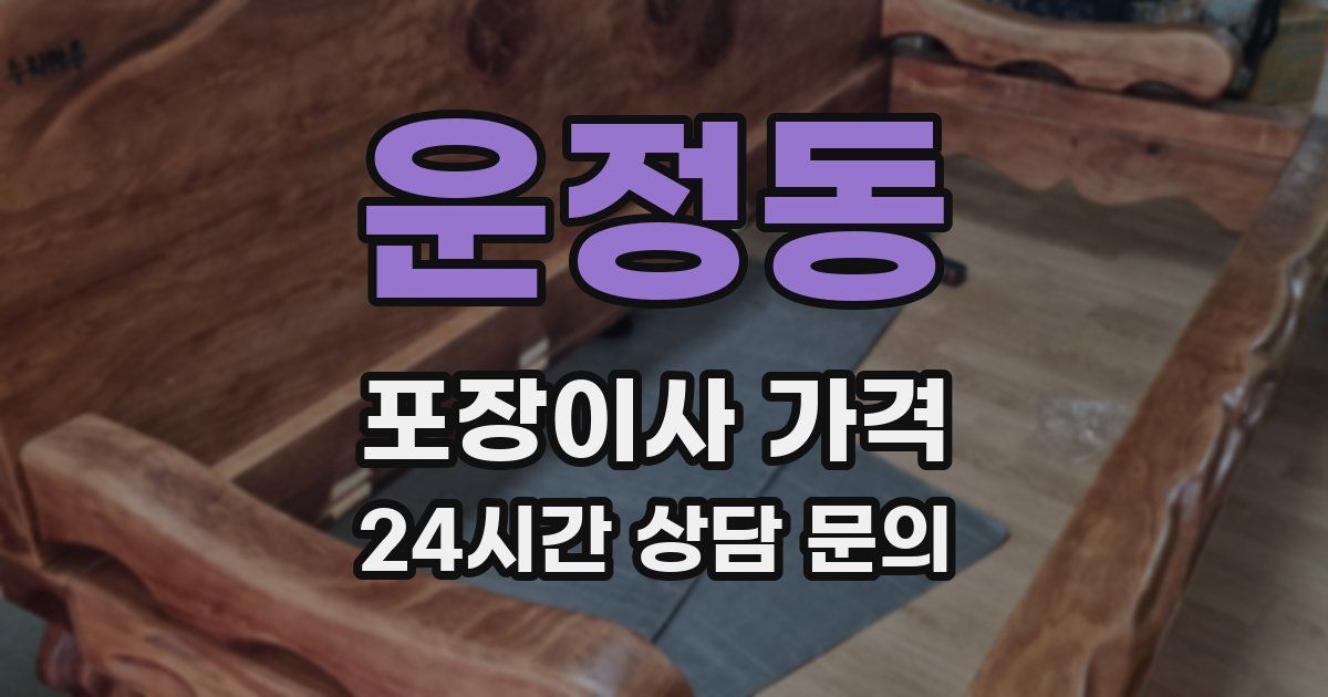 운정동 포장이사 가격
