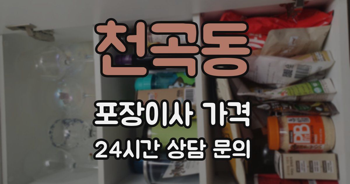 천곡동 포장이사 가격