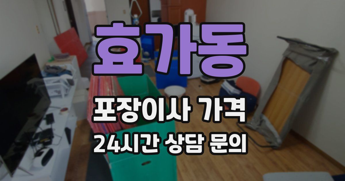효가동 포장이사 가격