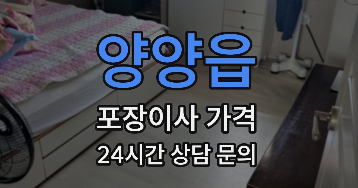 양양읍 포장이사 가격