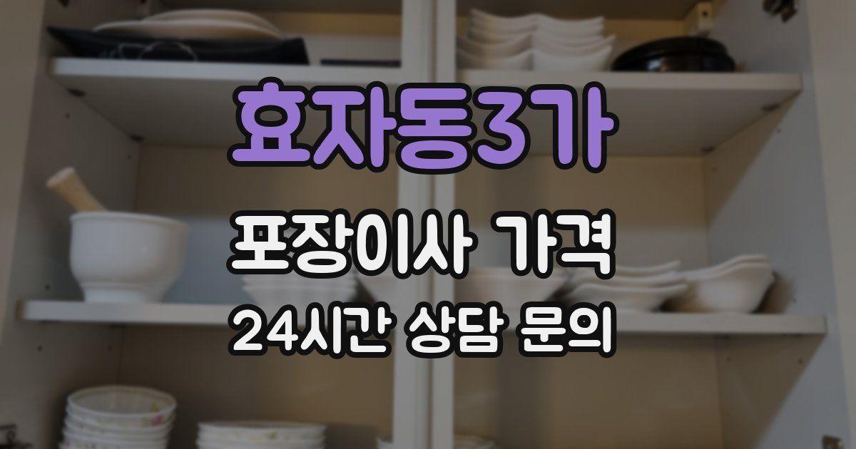 효자동3가 포장이사 가격