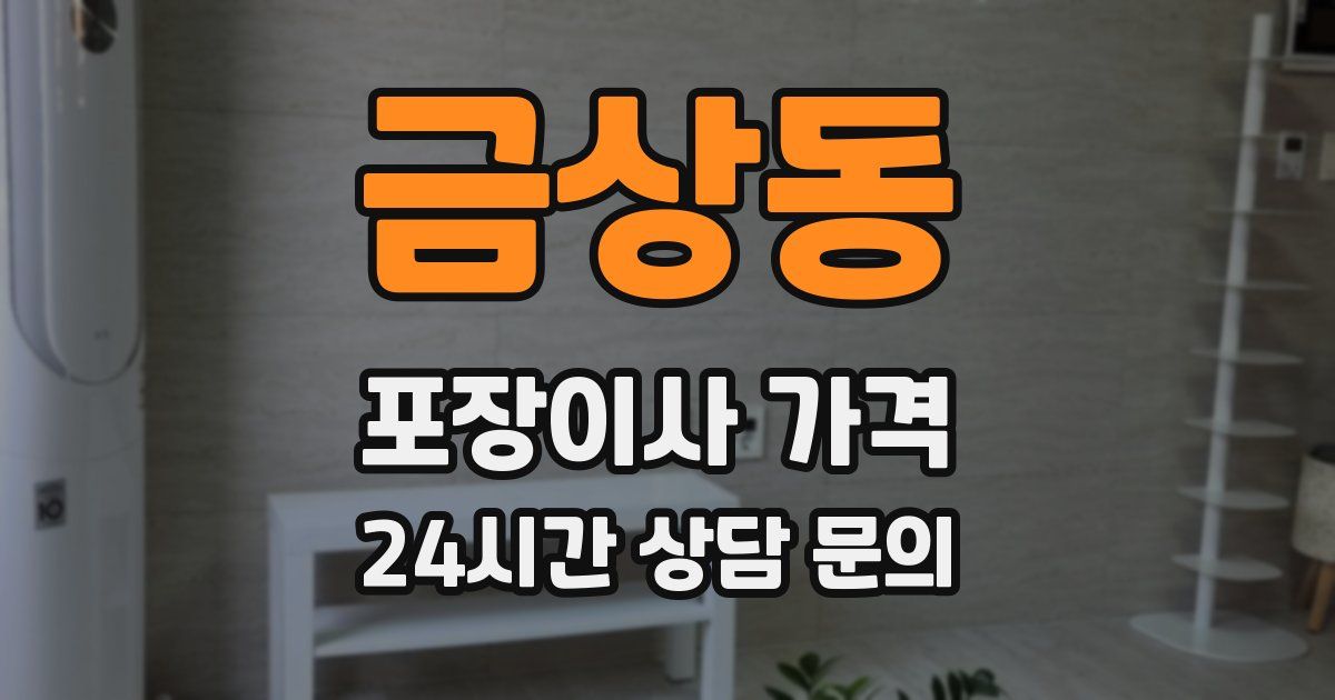 금상동 포장이사 가격