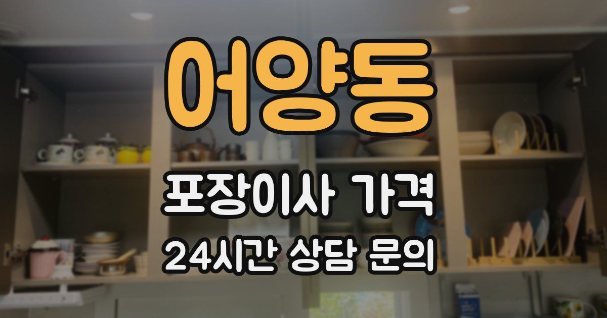 어양동 포장이사 가격